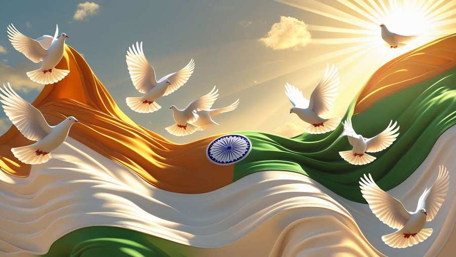 beautiful tri-color flag background for republic day