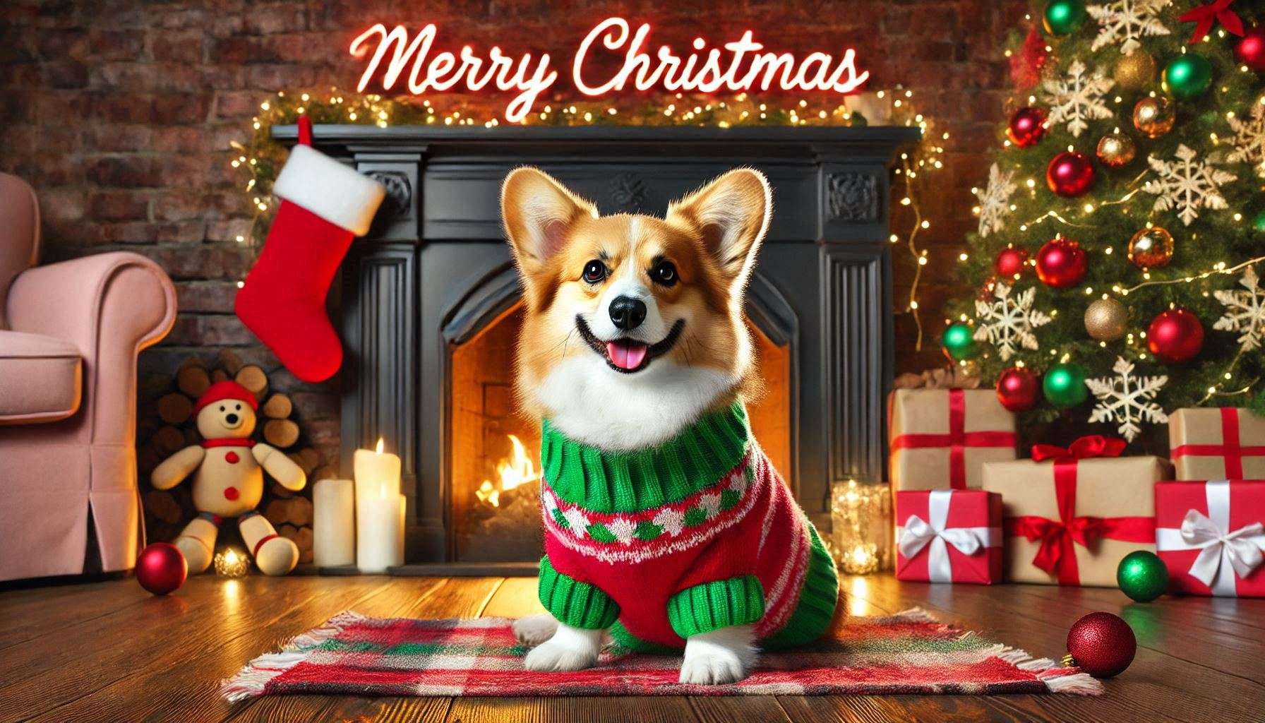 best merry christmas dog image for holiday greetings