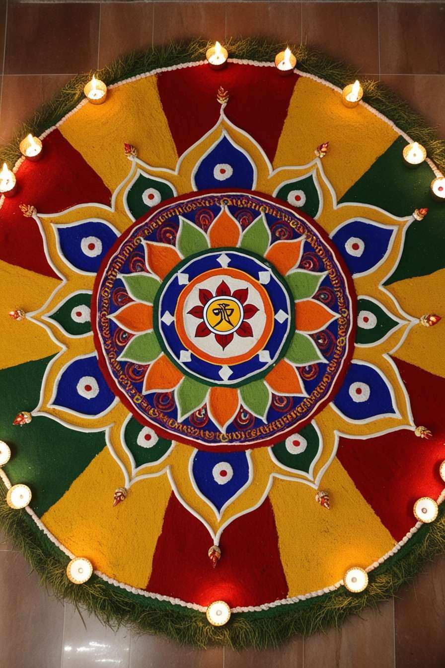 best republic day rangoli designs with lights