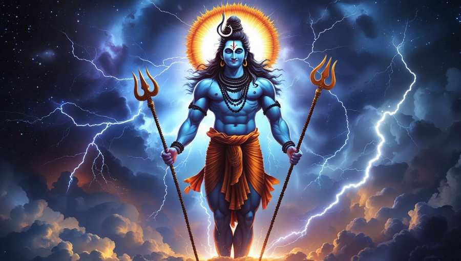 bhole baba maha shivratri glowing background