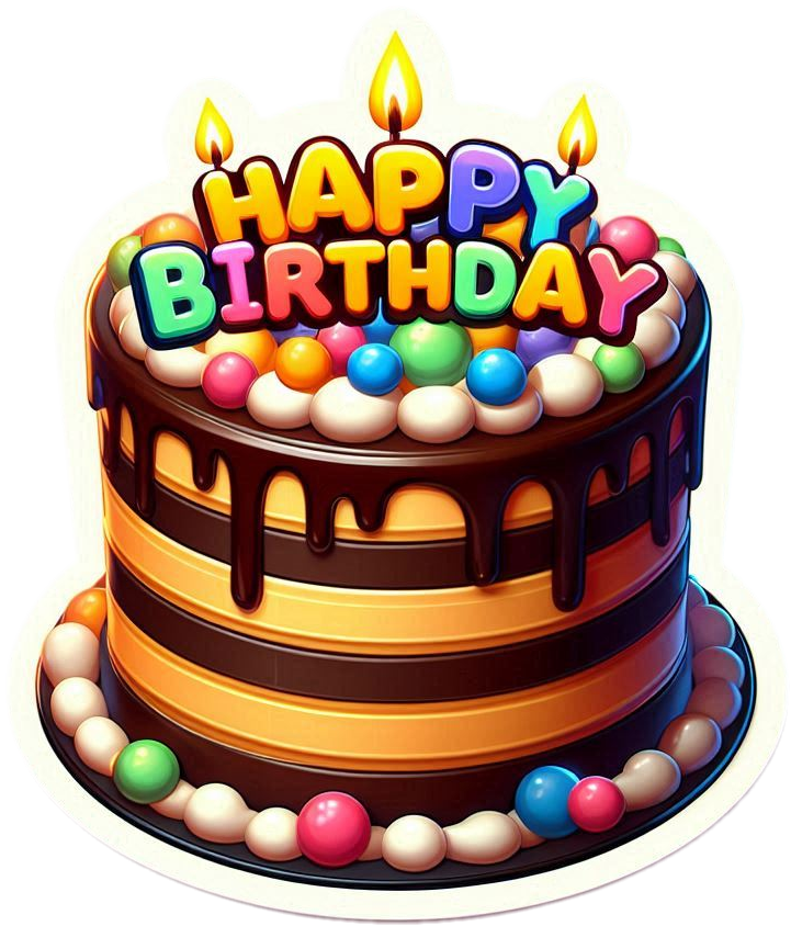 birthday cake png with happy birthday text