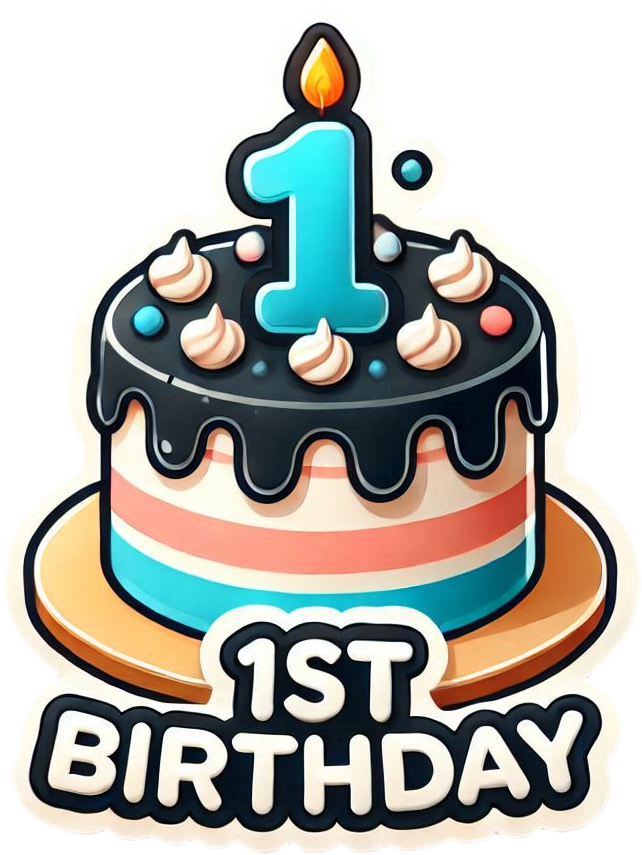 birthday number 1 cake png transparent