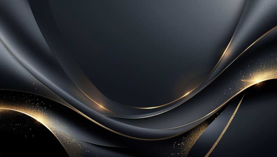 black gradient background with gold typography
