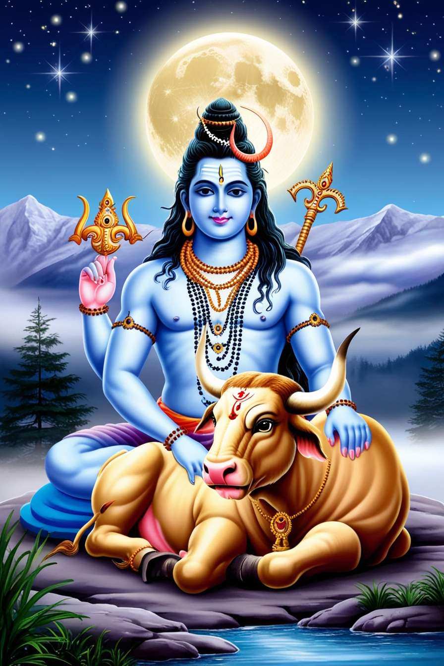 blue theme lord shiva background for shivratri