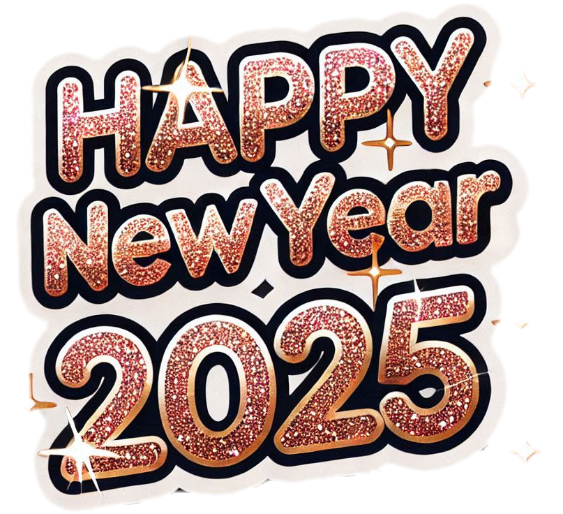 bold happy new year 2025 text png for festive greetings