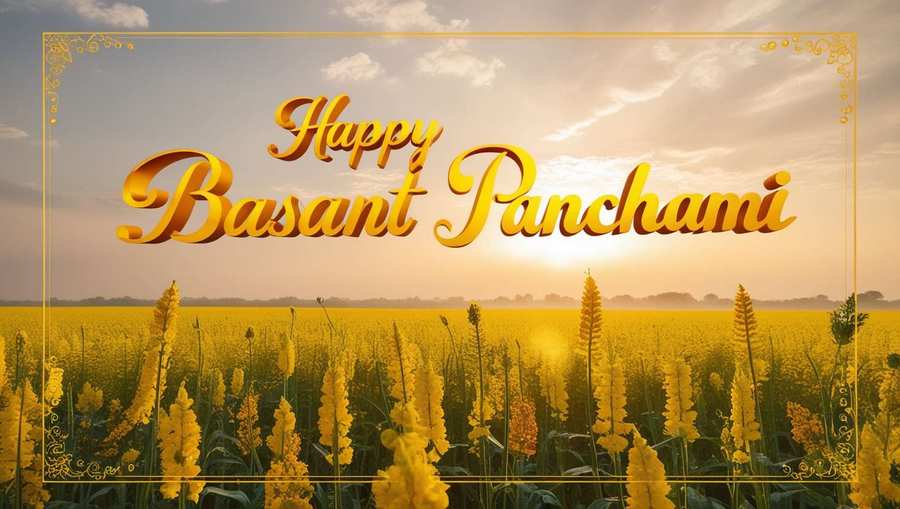 bright yellow-orange sky basant panchami theme images