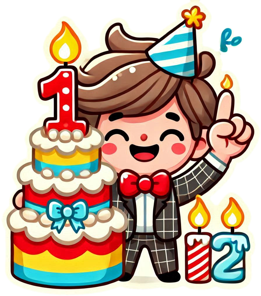 cartoon character 1st birthday cake png for kids