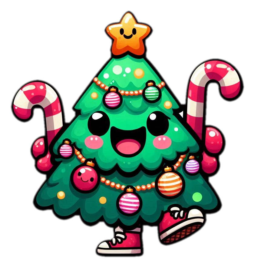 cartoon christmas tree png illustration