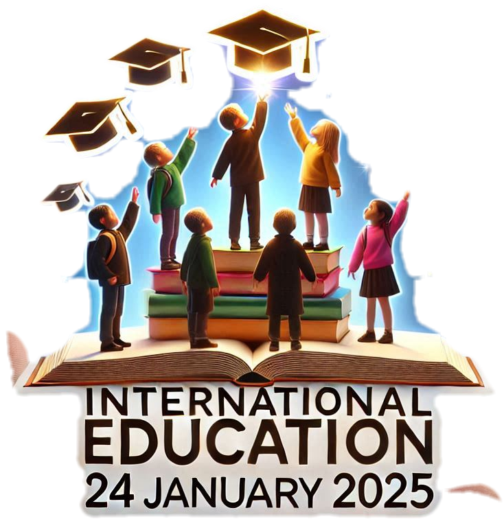 cartoon-style international education day png for kids