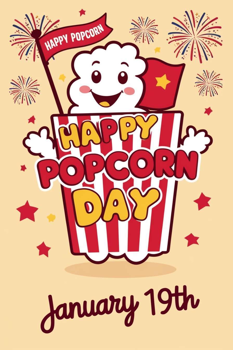 cartoon-style national popcorn day png images