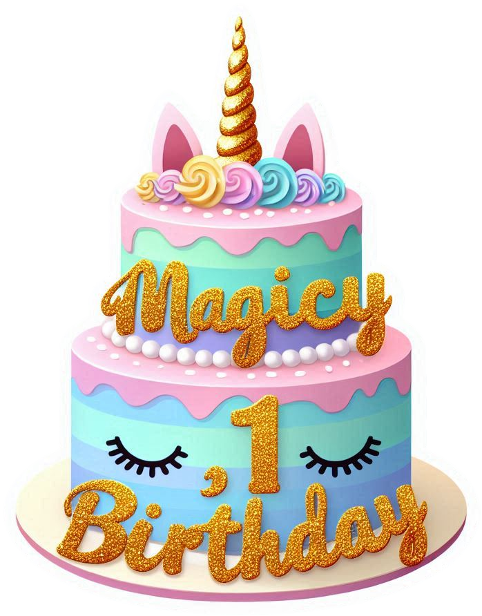 cartoon-themed 1st birthday cake png