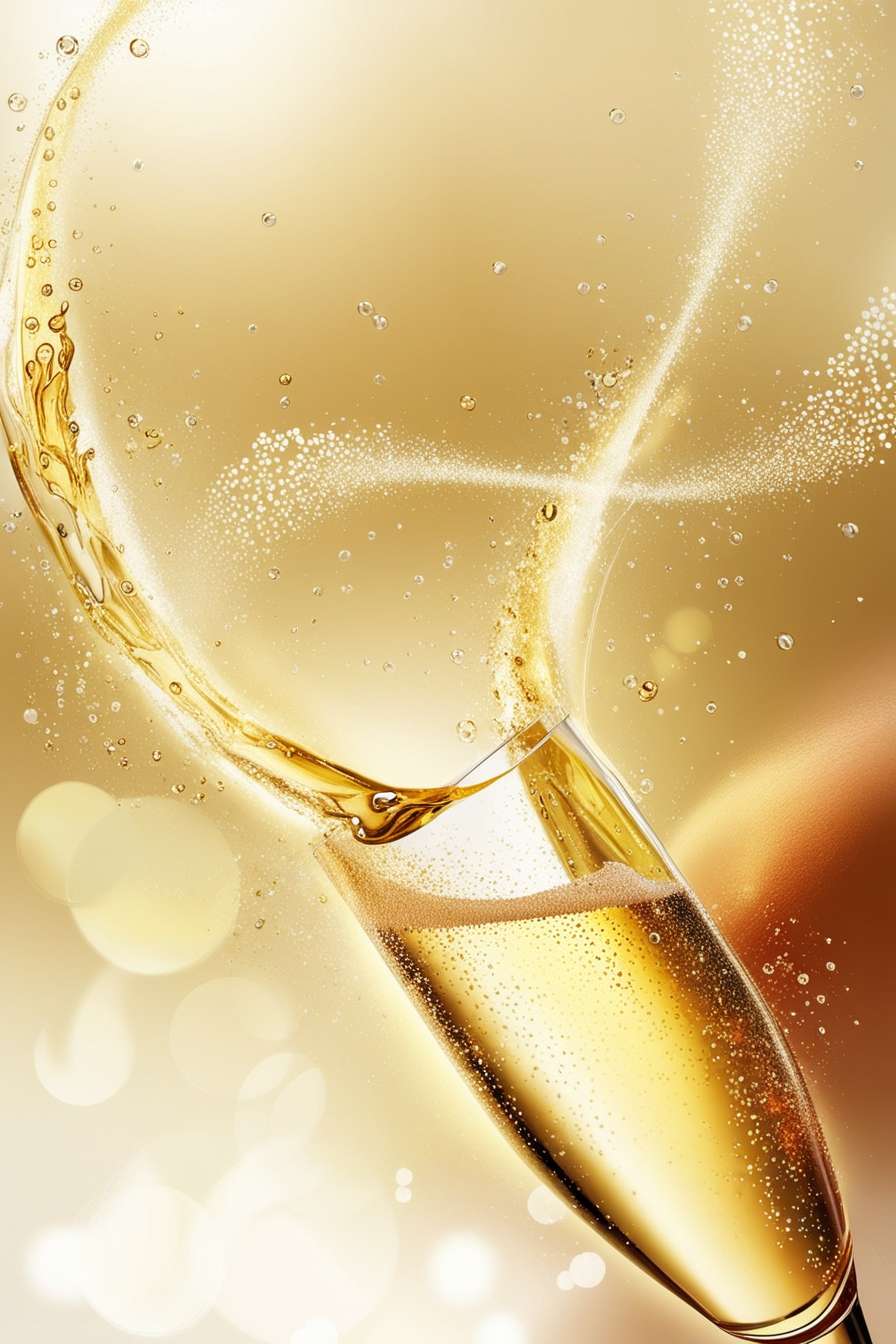 champagne background with popping cork animation