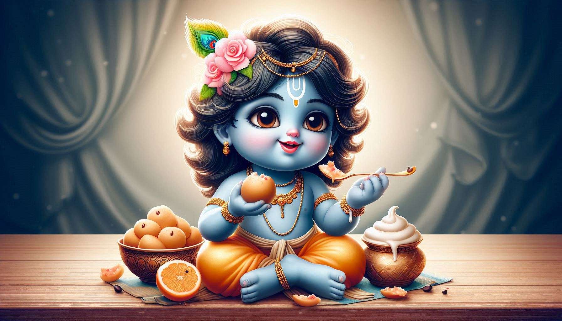 child lord krishna eating makhan png images