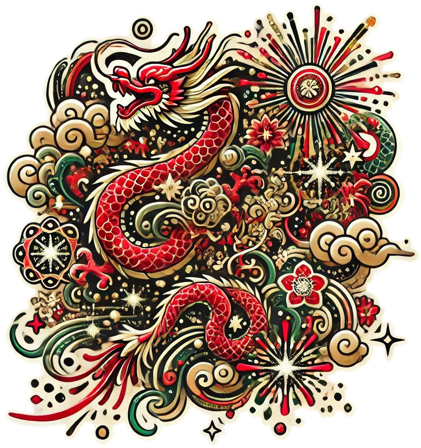 chinese new year png dragon and phoenix