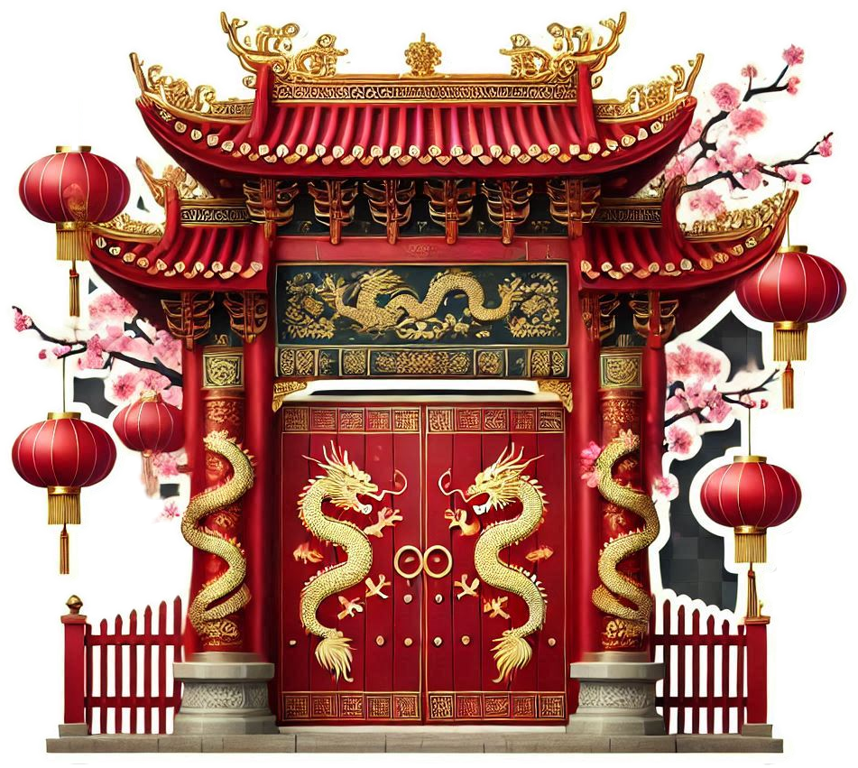 chinese new year png with cherry blossoms