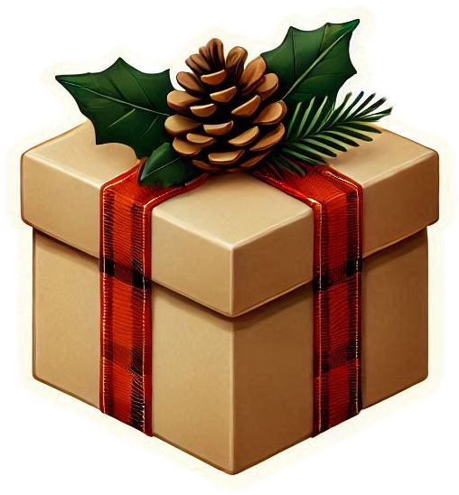 christmas gift box png for social media posts