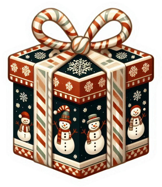 christmas gift box png with snowflakes