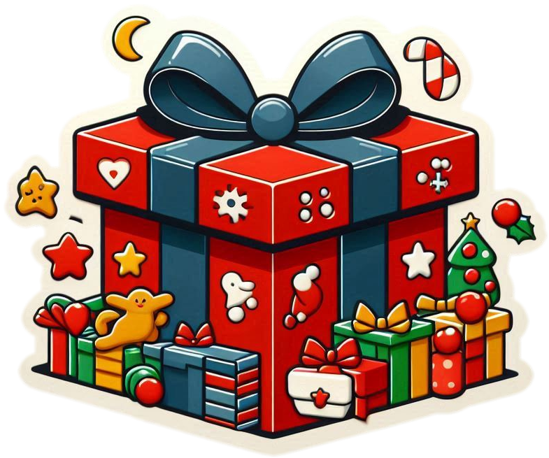 christmas gift box with pop-up elements for kids