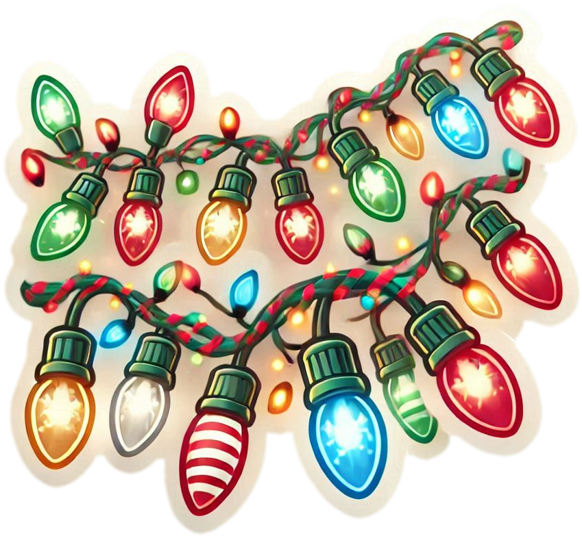 christmas lights and garlands png free download