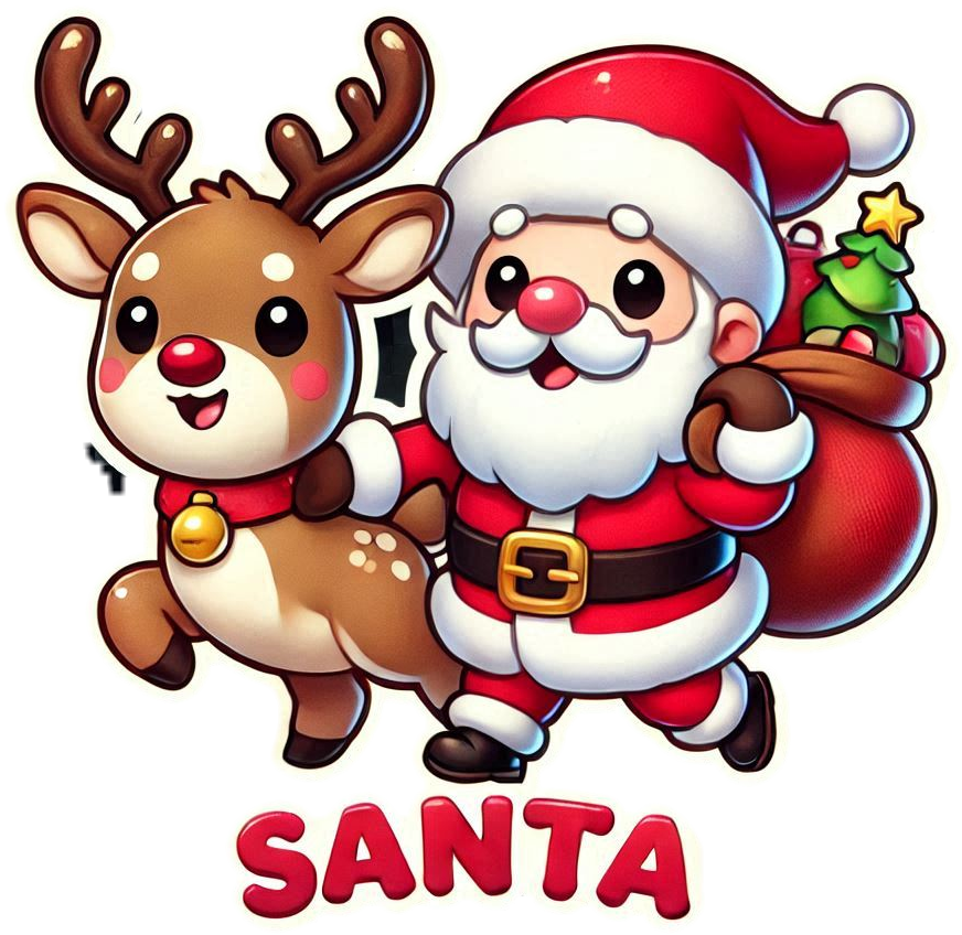 christmas santa claus with reindeer sleigh png transparent