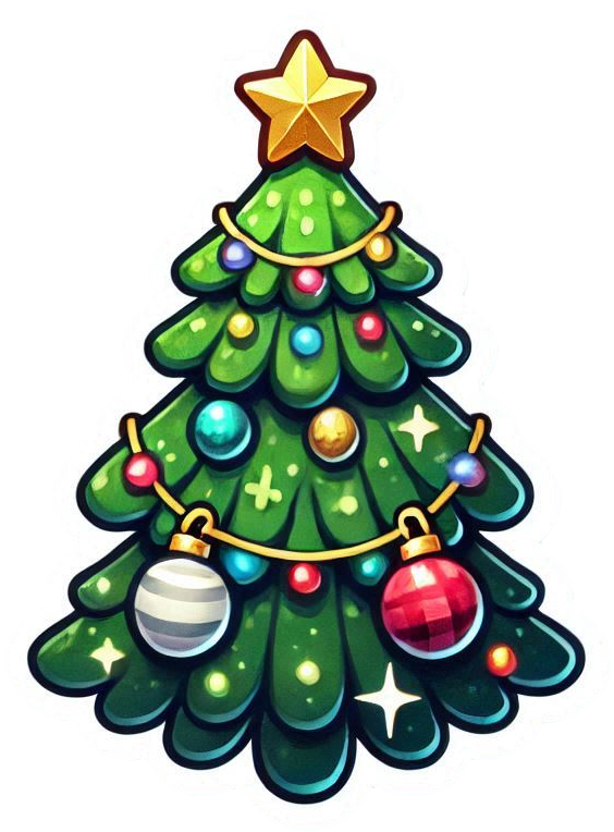 christmas tree decorations png with transparent background