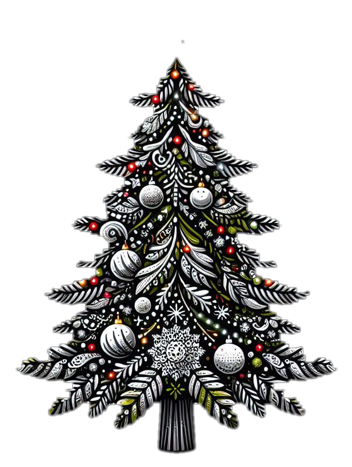 christmas tree png for greeting cards