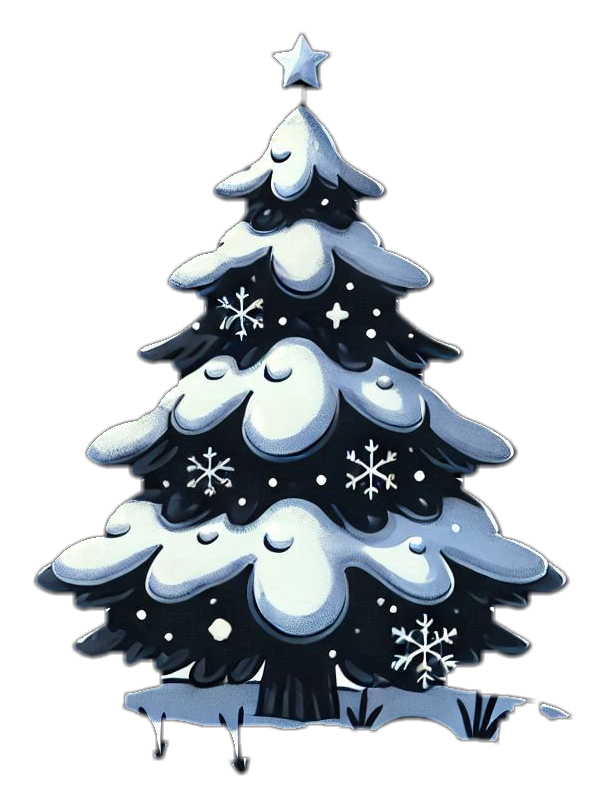 christmas tree png with snowflakes