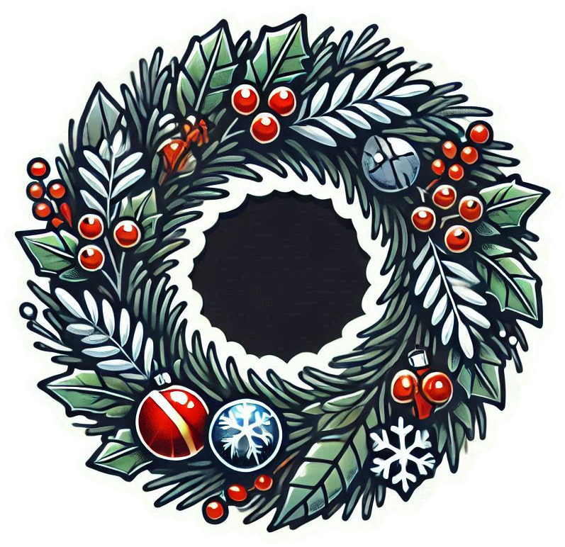 christmas wreath decoration png with high resolution