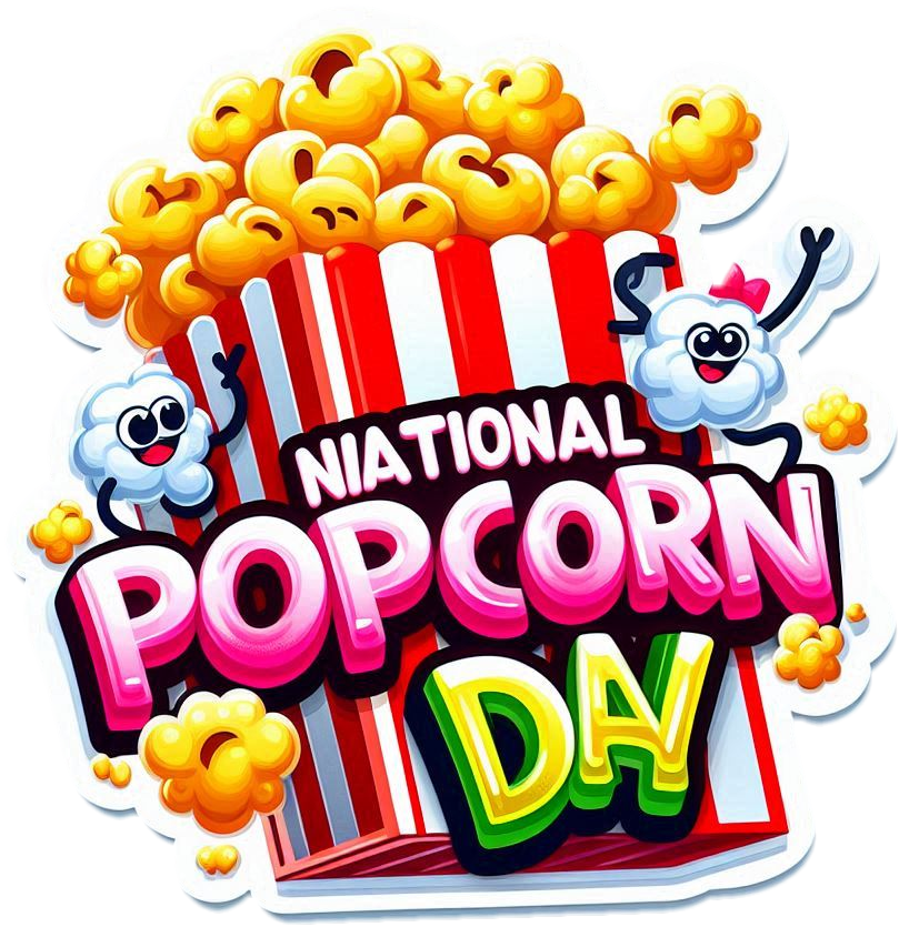 colorful national popcorn day png designs