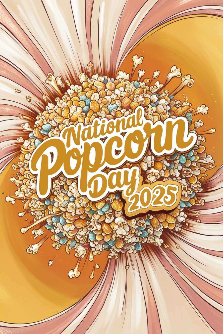 colorful popcorn-themed images for national popcorn day 2025