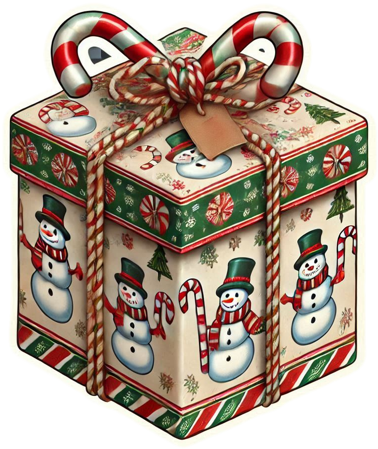 creative christmas gift box png with patterns