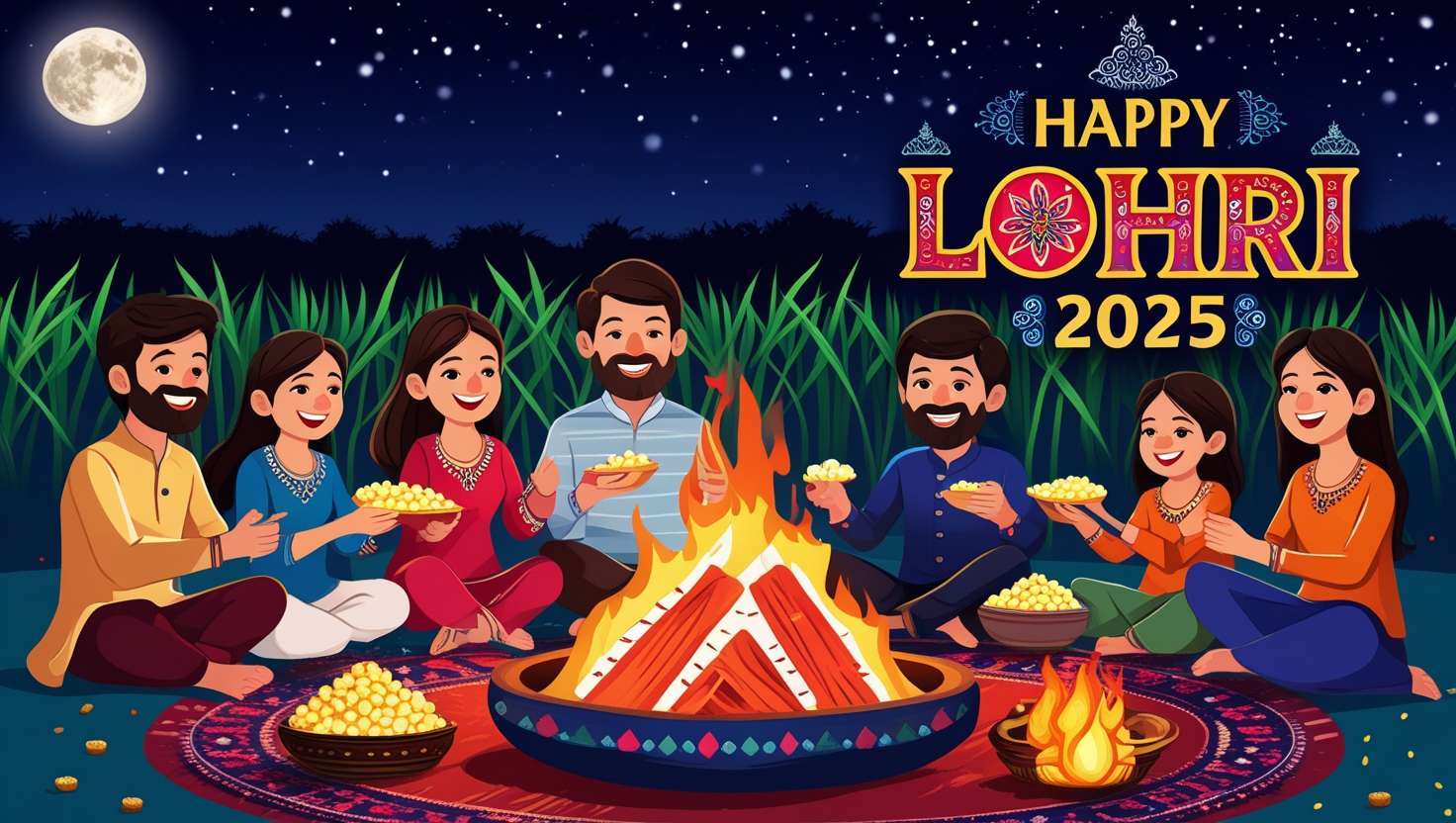 creative happy lohri greetings for whatsapp status