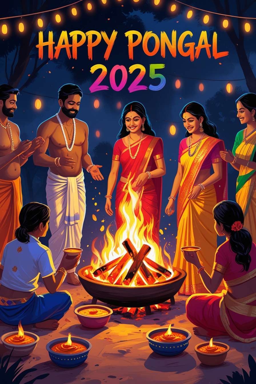 creative happy pongal 2025 wishes images for download