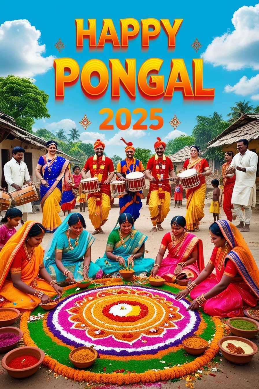 creative happy pongal greetings 2025 templates