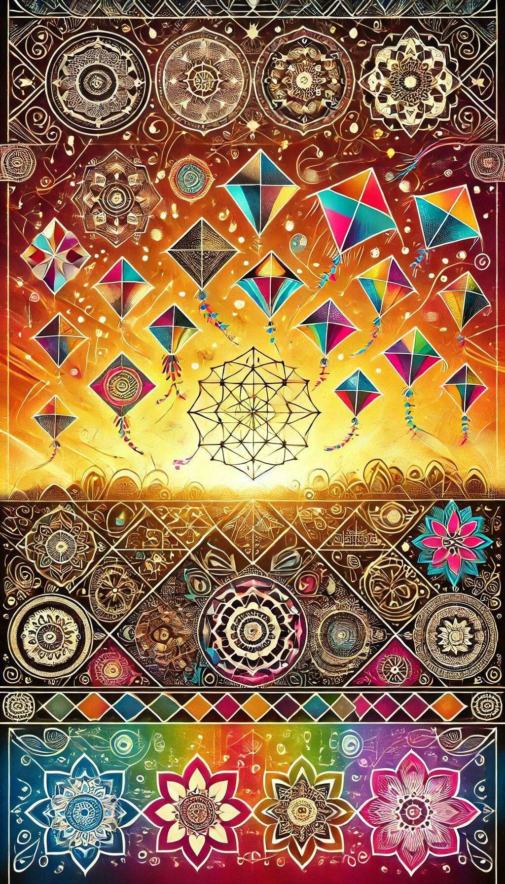 creative makar sankranti wallpaper design ideas