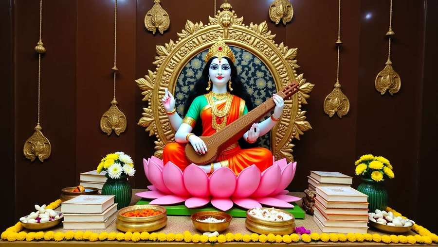 creative saraswati puja wallpapers with a vibrant design