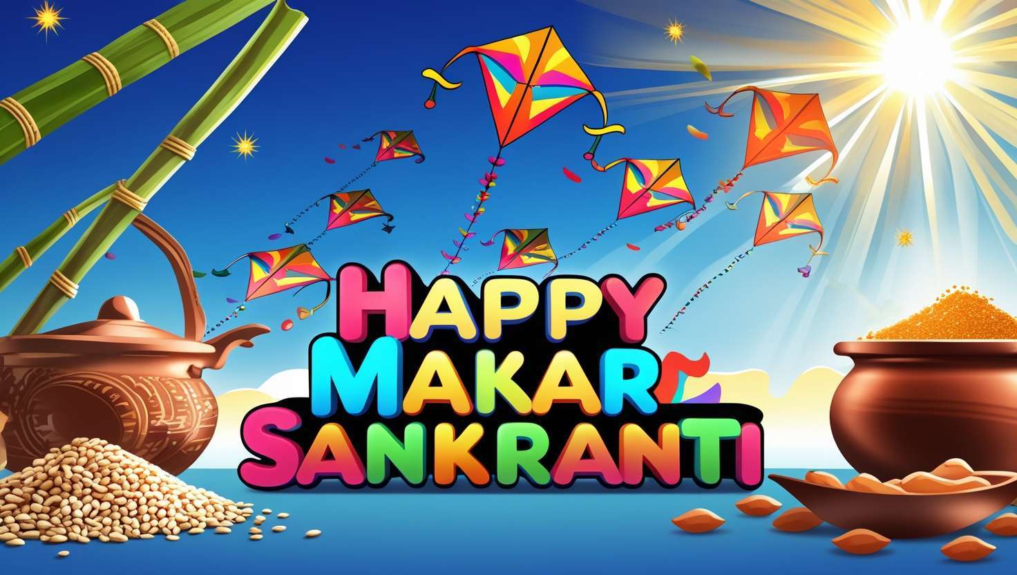 customizable makar sankranti greeting card templates