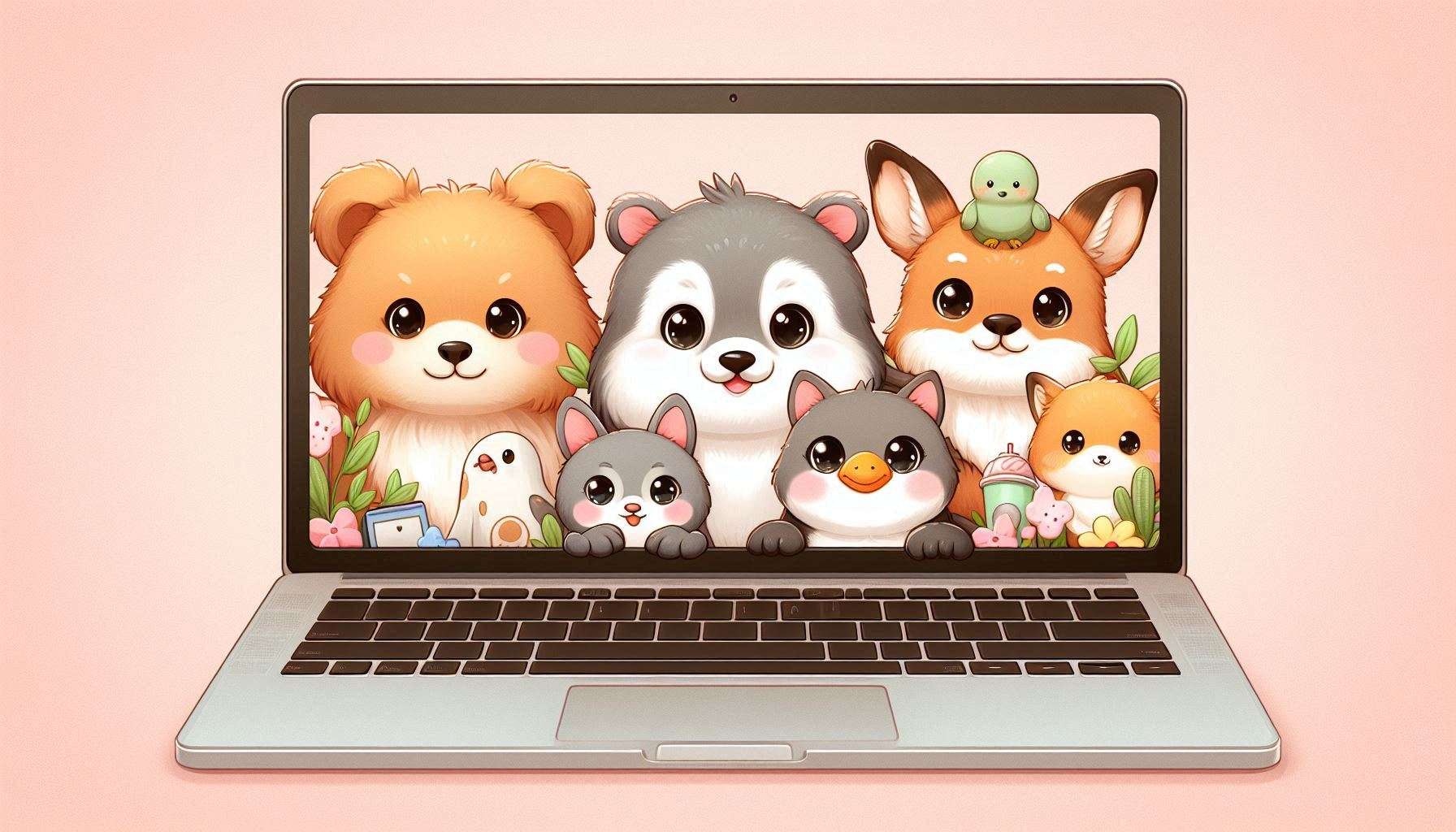 cute animal laptop background images for pet and wildlife enthusiasts