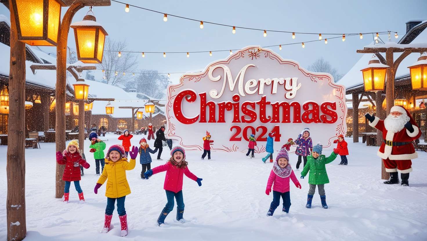 cute merry christmas 2024 images for kids