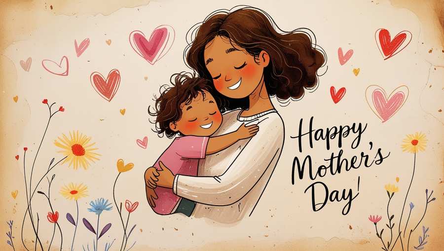 Cute Mothers Day background for cards