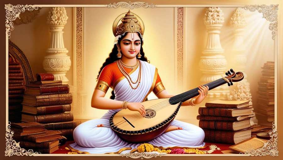 cute saraswati puja wallpapers for kids