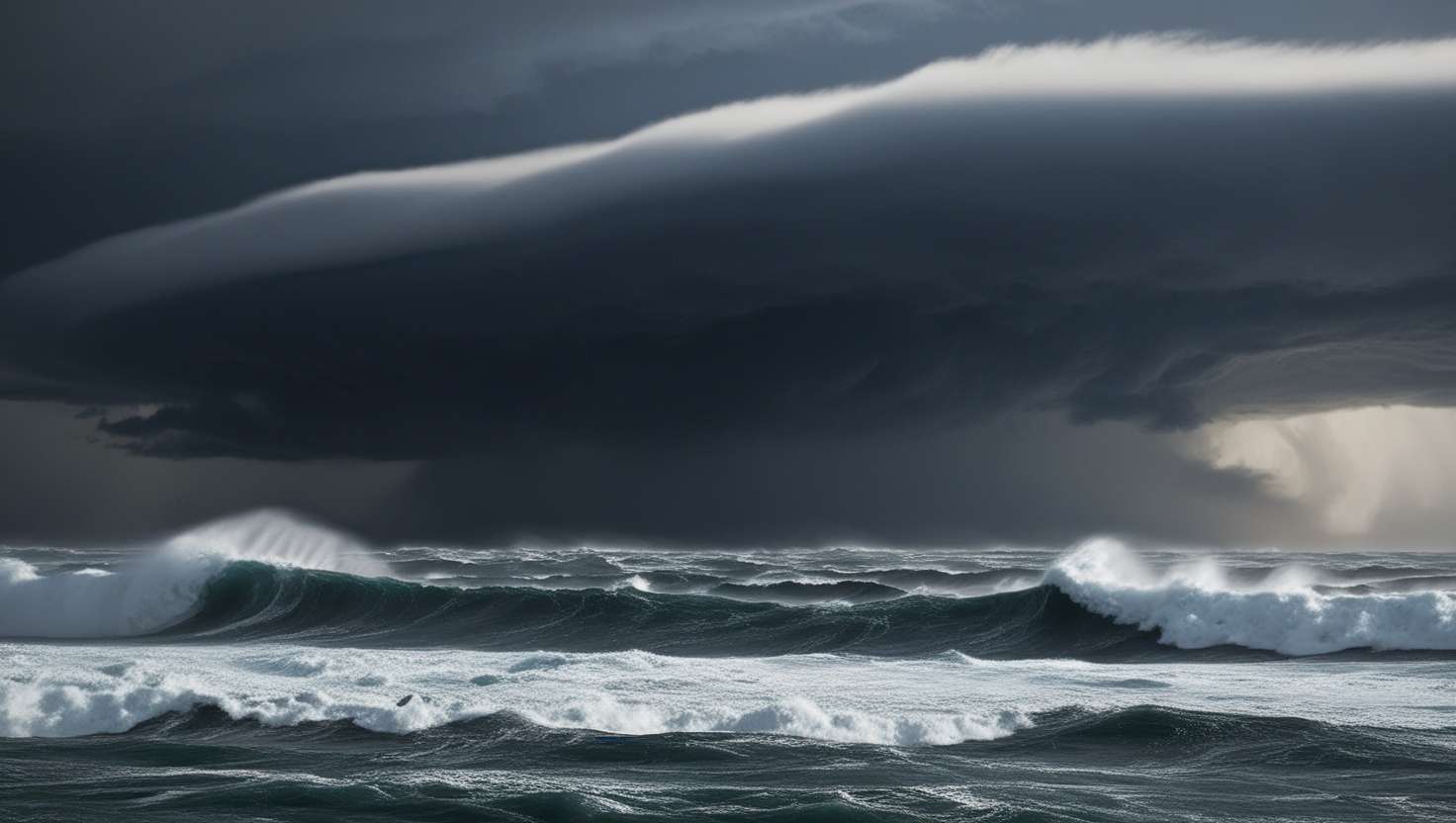 dark storm clouds over sea photos