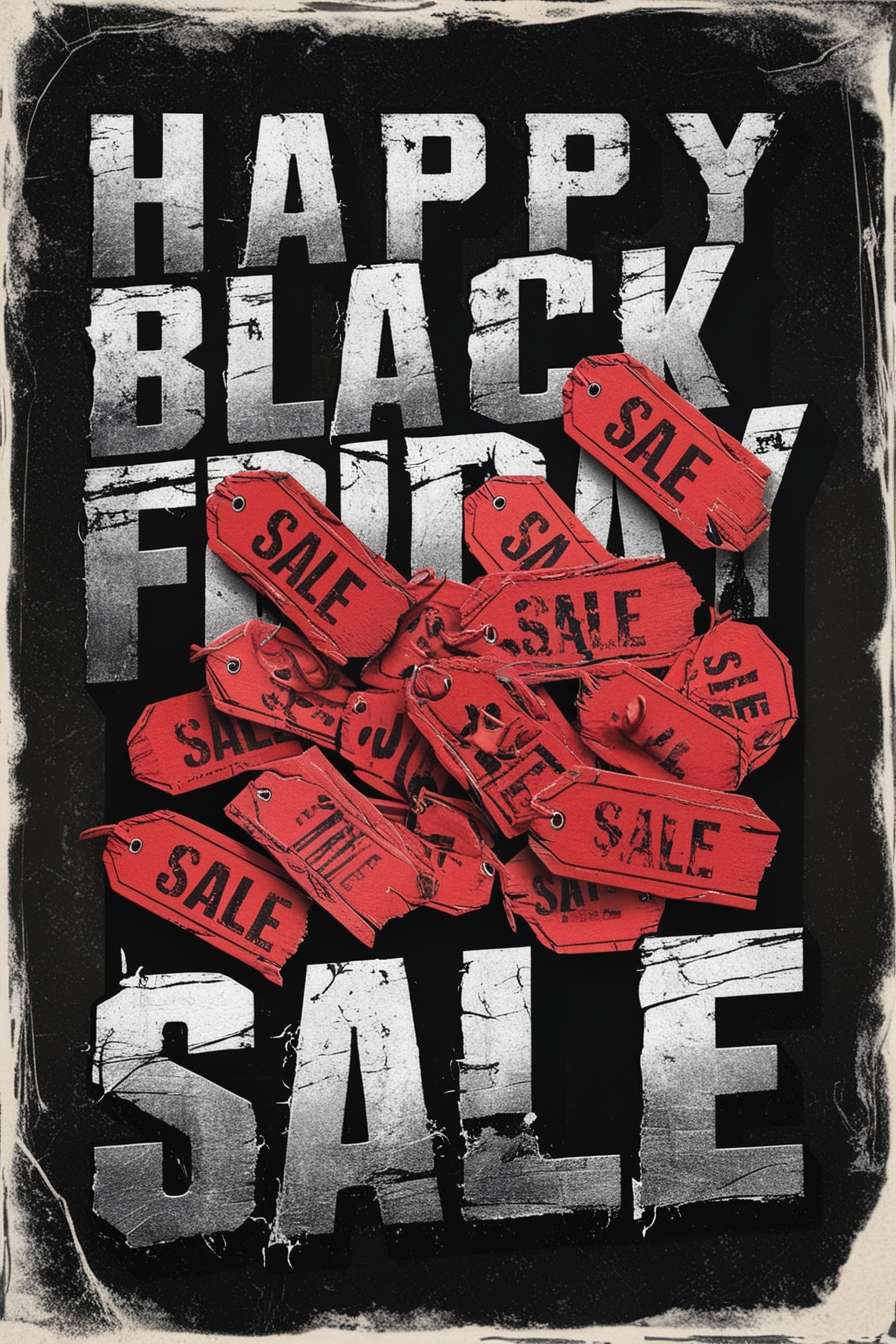 distressed font black friday sale banner