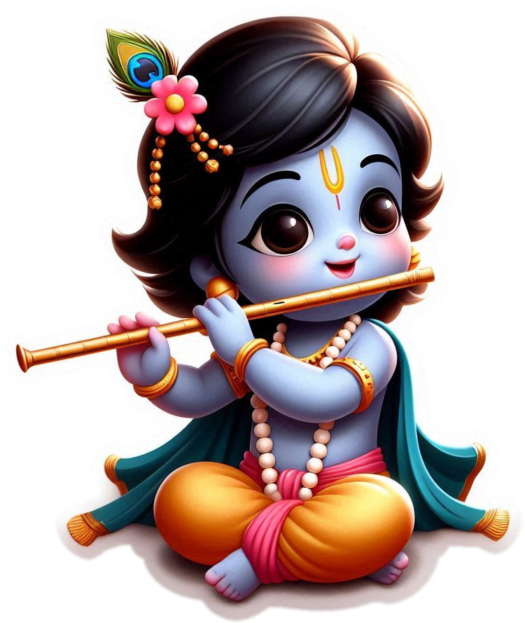 divine lord krishna with flute png image for digital art