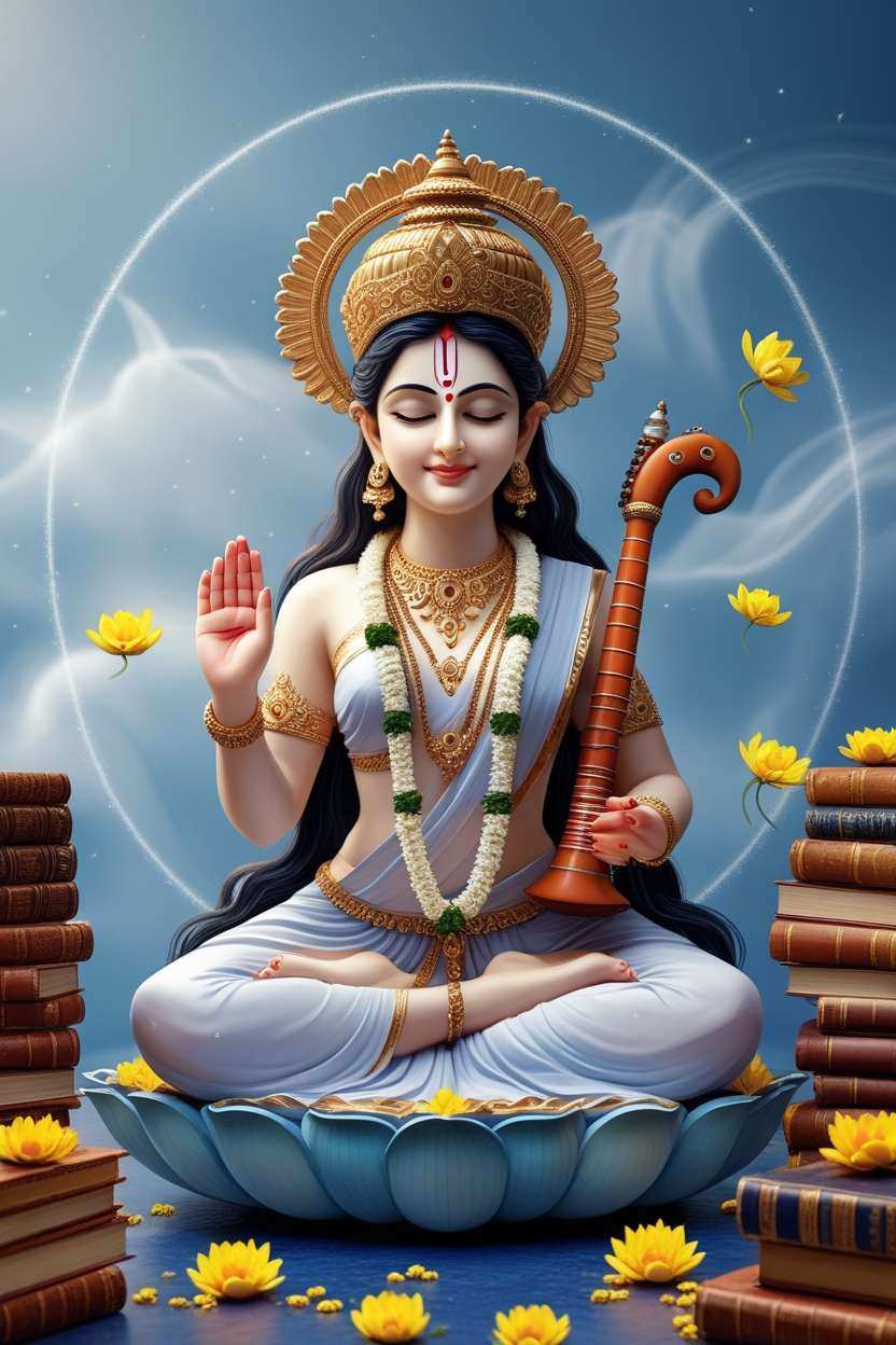 divine saraswati puja wallpapers for spiritual vibes