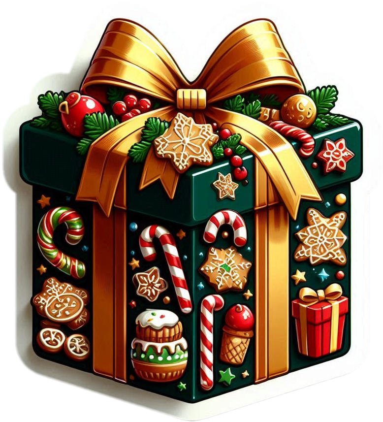 download gift box png image with golden bow