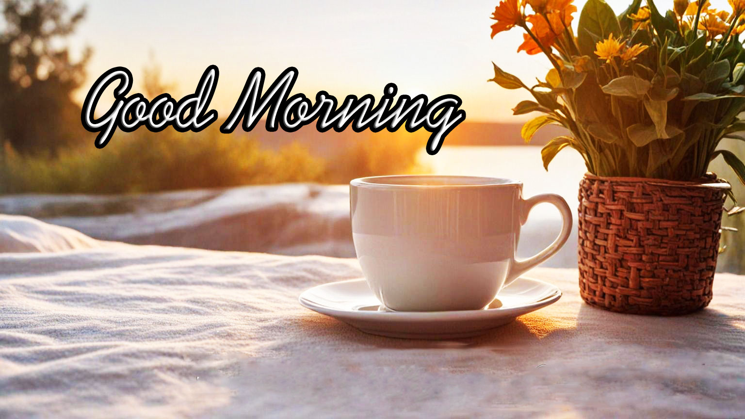 download good morning tea cup flower images