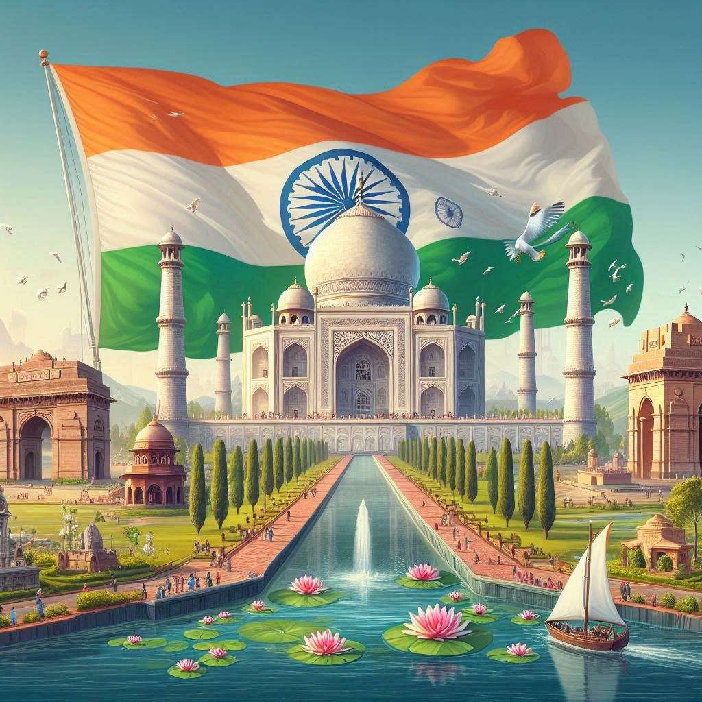 download indian flag taj mahal wallpaper