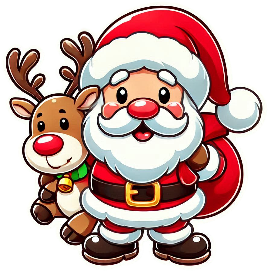 download merry christmas santa with reindeer png images