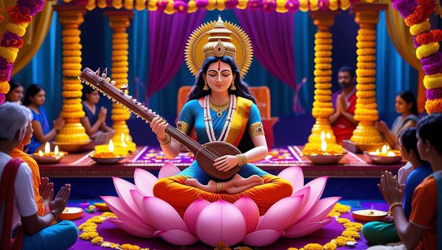 download saraswati puja hd wallpapers